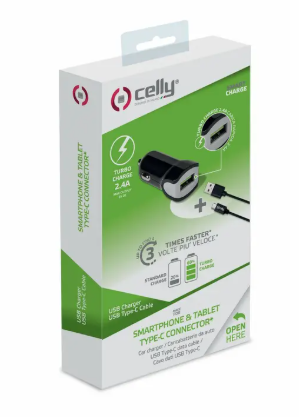 Car Charger Celly Black 12 W