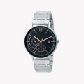Pierre Cardin Men's Silver Stainless Steel Watch, Black Dial | Cbn.3025