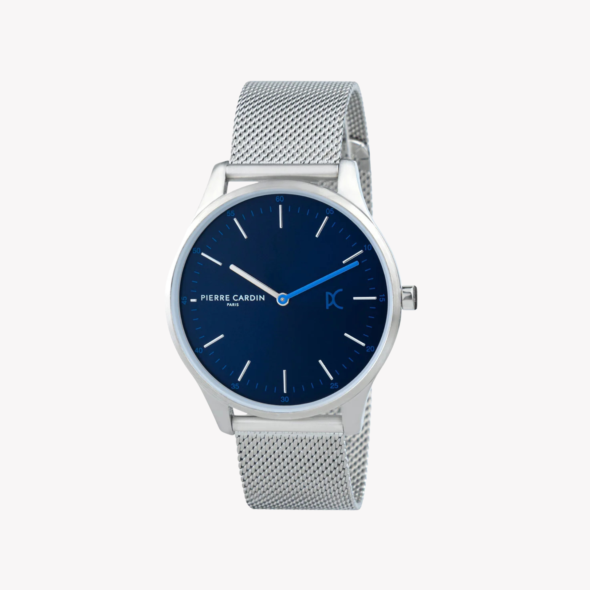 Pierre Cardin Men's Silver Stainless Steel Watch, Blue Dial | Cba.4004