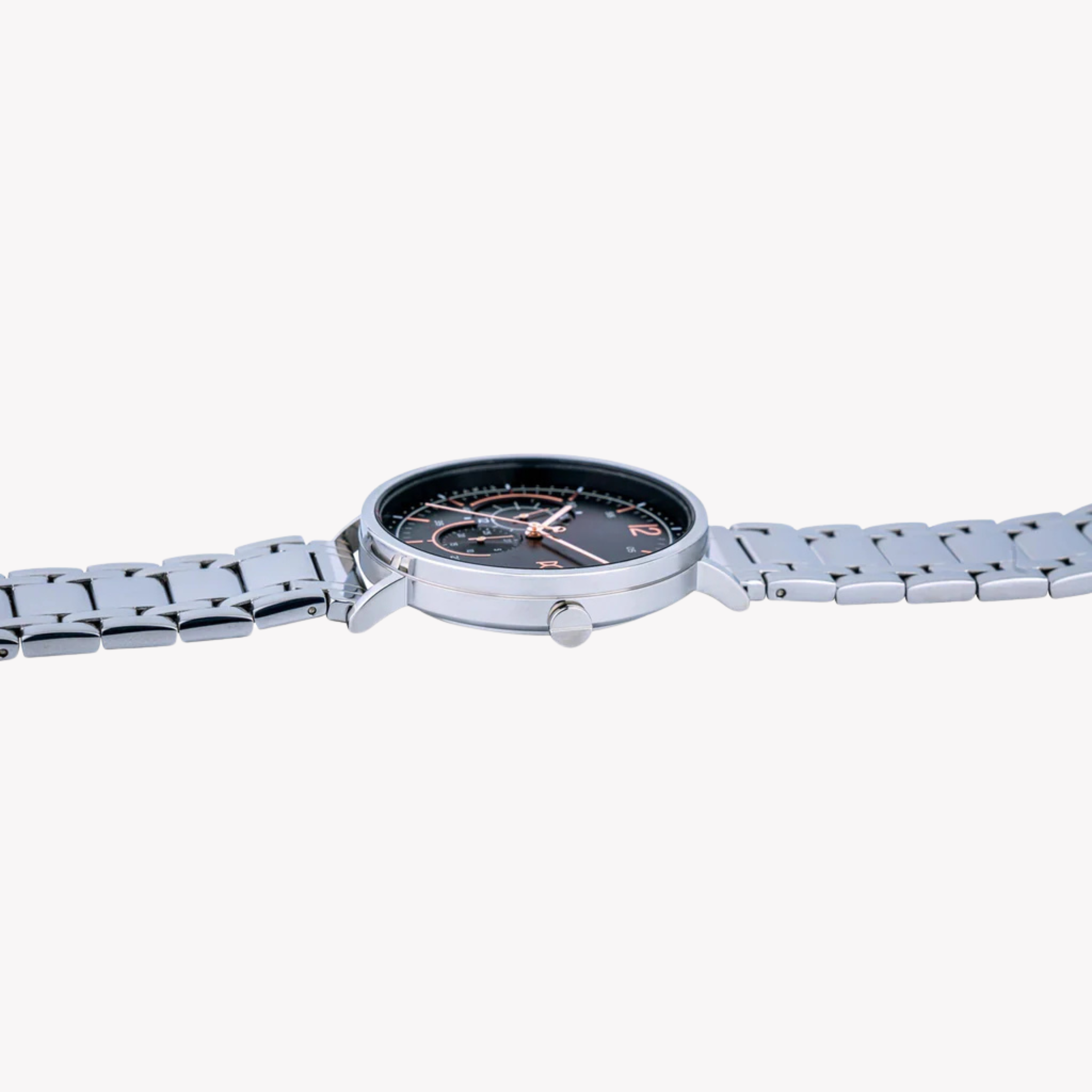 Pierre Cardin Men's Silver Stainless Steel Watch, Black Dial | Cbn.3025