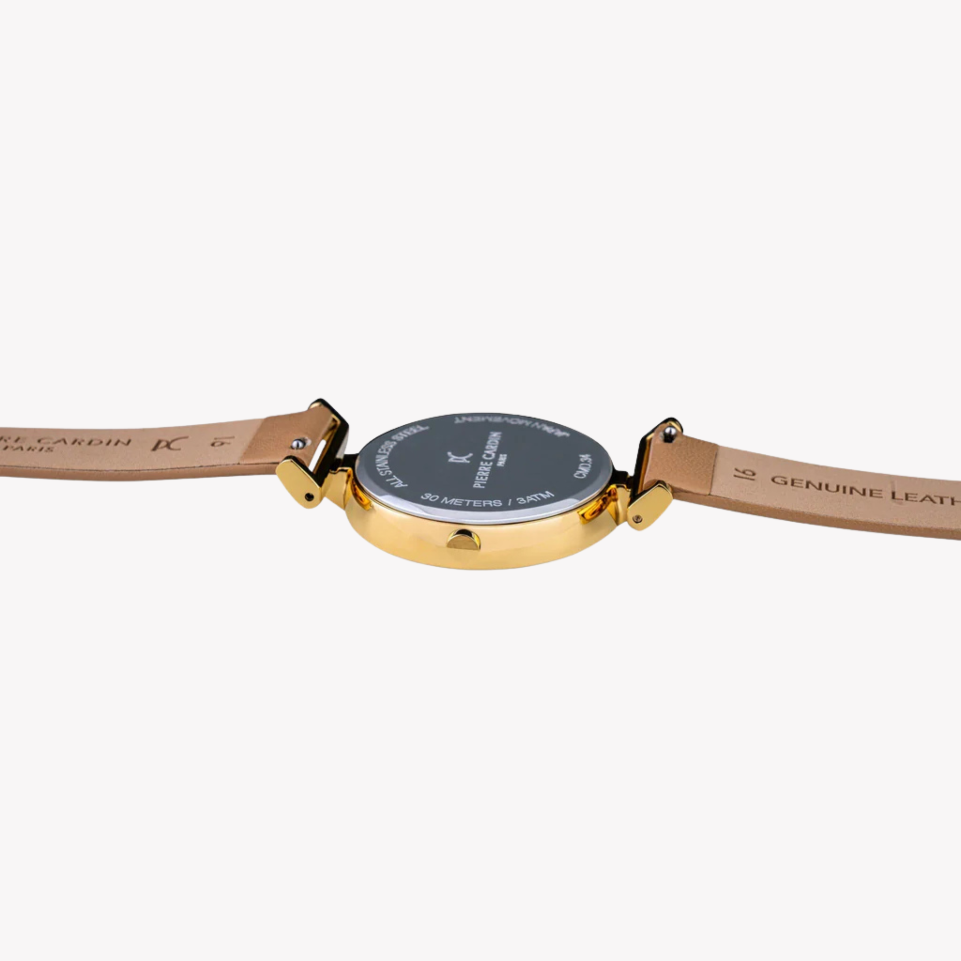 Pierre Cardin Women's Beige Leather Watch, Silver Dial | Cmd.3503