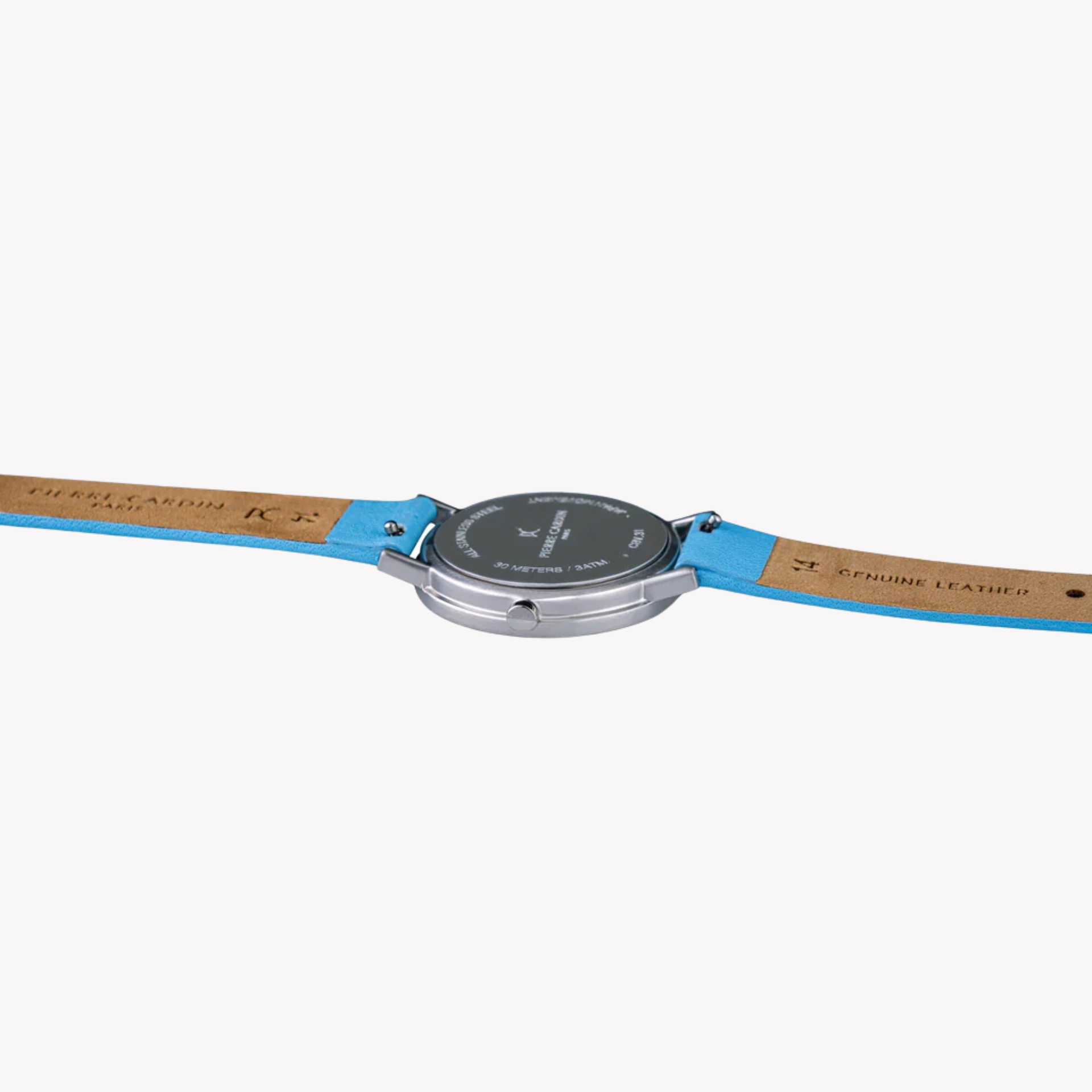 Pierre Cardin Women's Blue Leather Watch, Silver Case | Cbv.1521