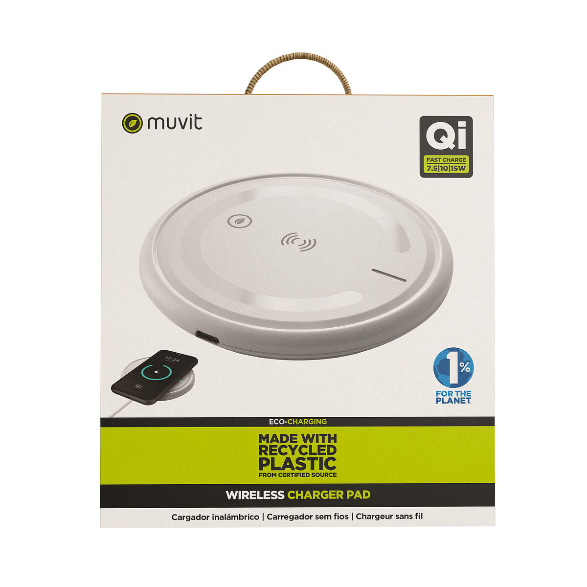Cordless Charger Muvit for Change W114-R WHITE White