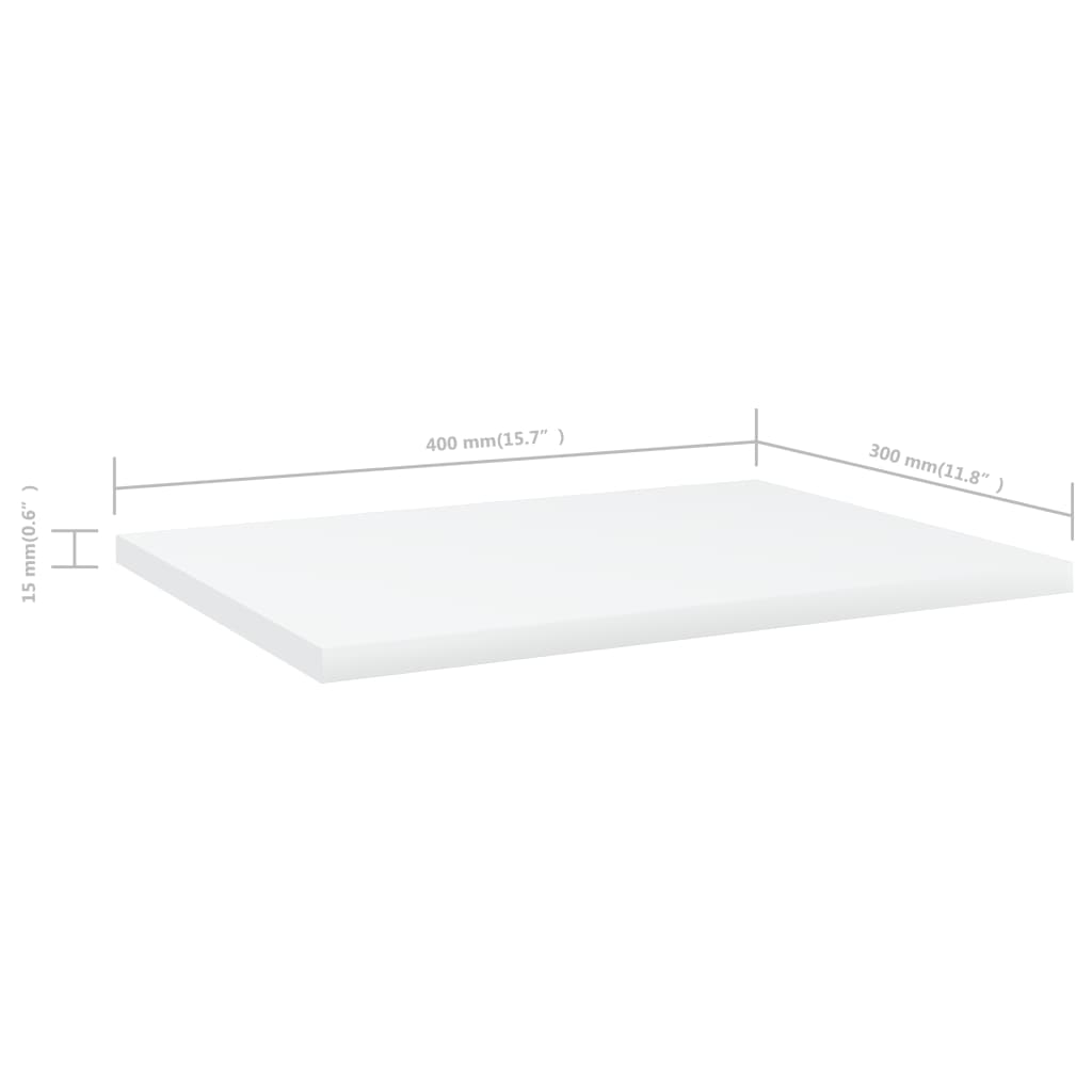 NNEVL Bookshelf Boards 4 pcs White 40x30x1.5 cm Chipboard