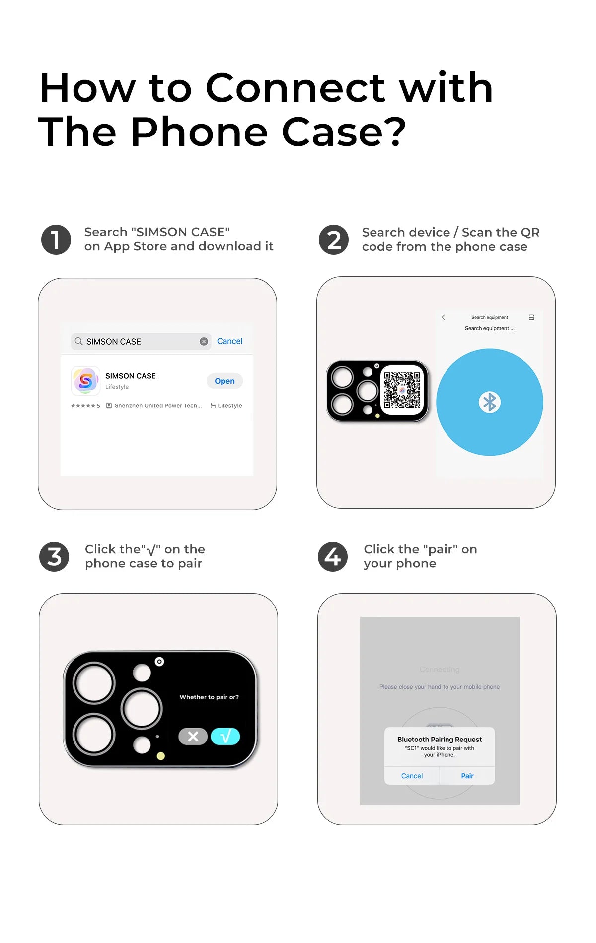 New Smart Phone Case for iPhone Bluetooth Connection Touch Screen Remote Camera Photography Music Control  Video Wallpaper 2025