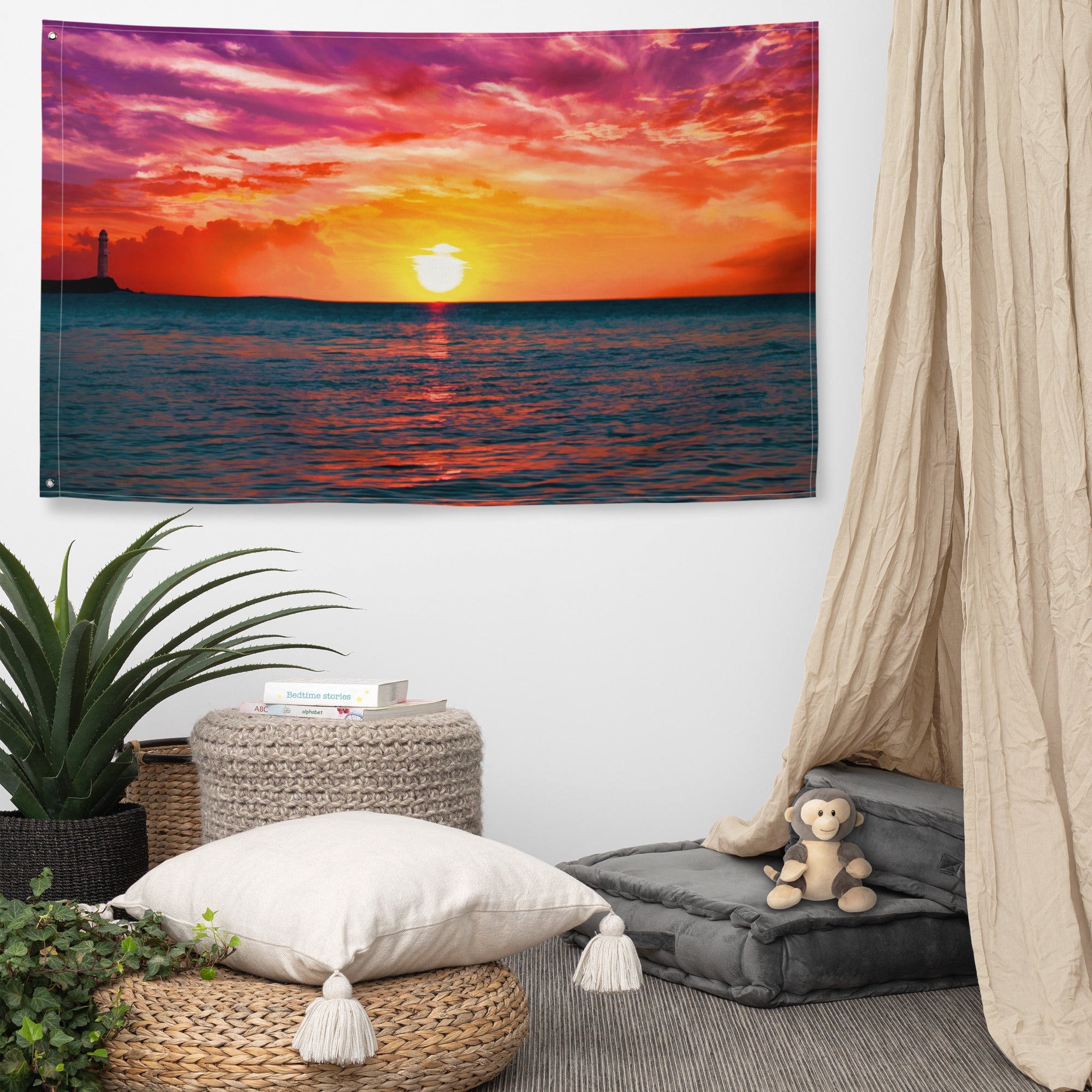 Glimmering Sunrise  Flag Tapestry wall hanging