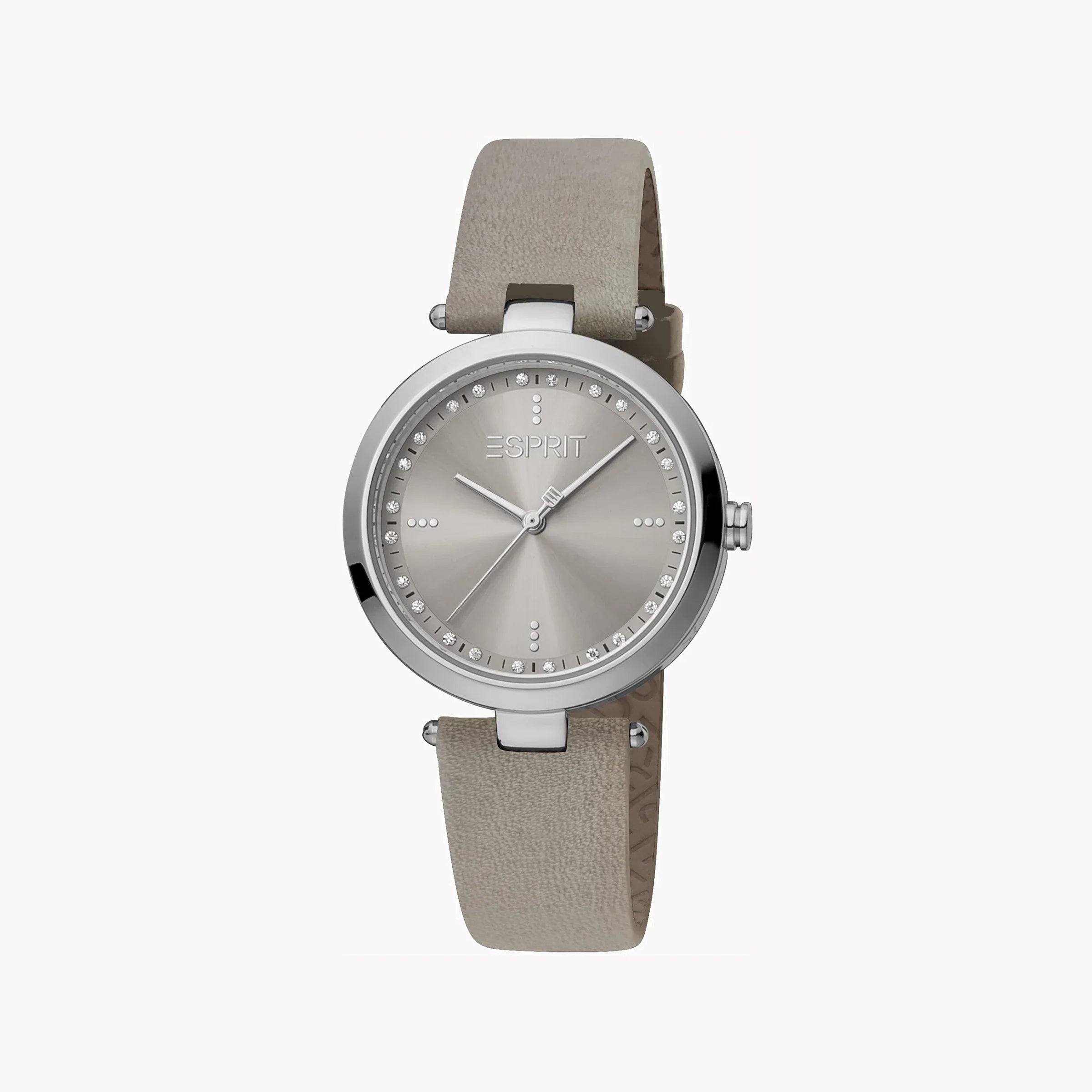 Esprit Women's Grey Leather Watch, Stainless Steel | Es1l123m0045